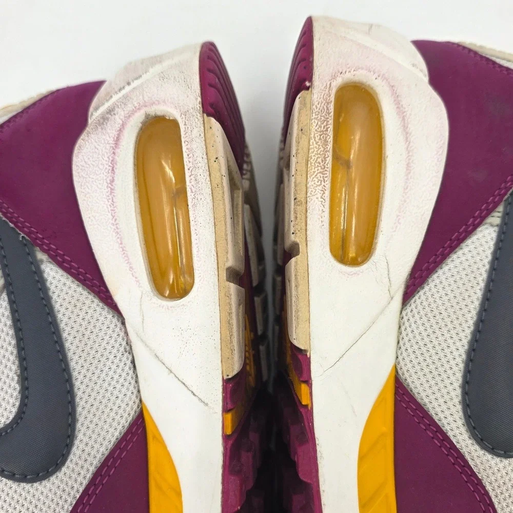 NIKE AIR MAX CORRELATE WOMENS SIZE 6.5 WHITE MAROON YELLOW SNEAKERS SHOE COMFORT - Picture 9 of 13
